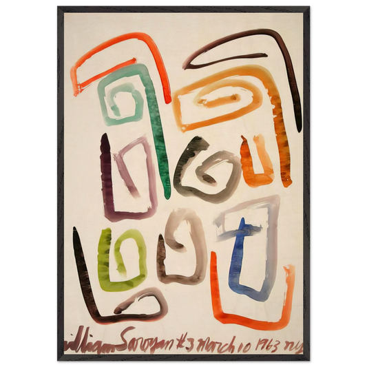 3 March 10 1963 NYC - 1963 - William Saroyan Framed Art Print – Black Wooden Frame - Default Title - -Framed Art Print