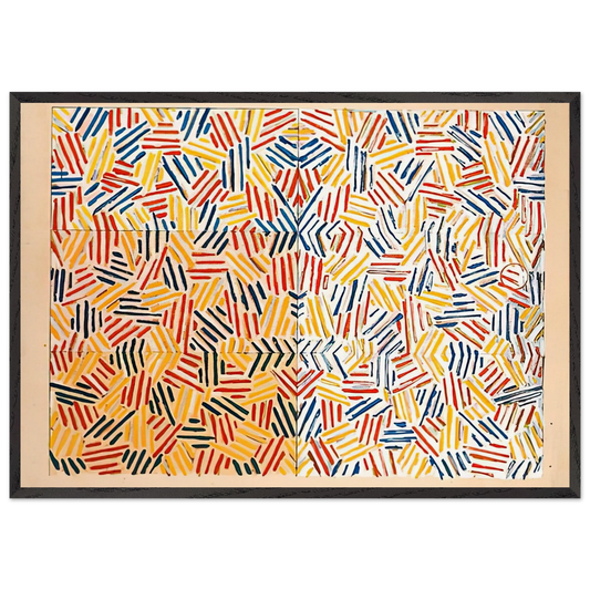 CORPSE AND MIRROR 1969 0 - Jasper Johns Framed Art Print – Black Wooden Frame - Default Title - -Framed Art Print