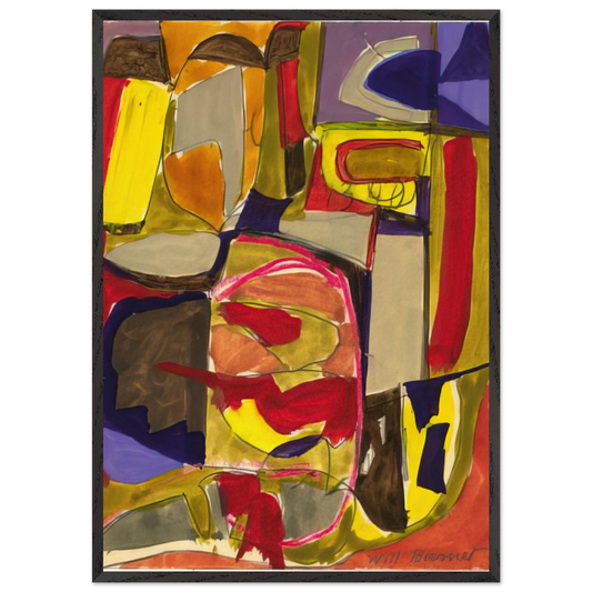 Untitled - 1957 N5 - Will Barnet Framed Art Print – Black Wooden Frame - Default Title - -Framed Art Print