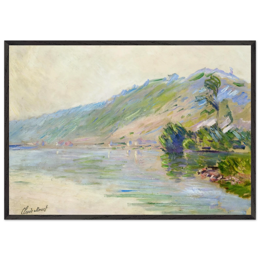 The Seine at Port-Villes Clear Weather - claude monet Framed Art Print – Black Wooden Frame - Default Title - -Framed Art Print