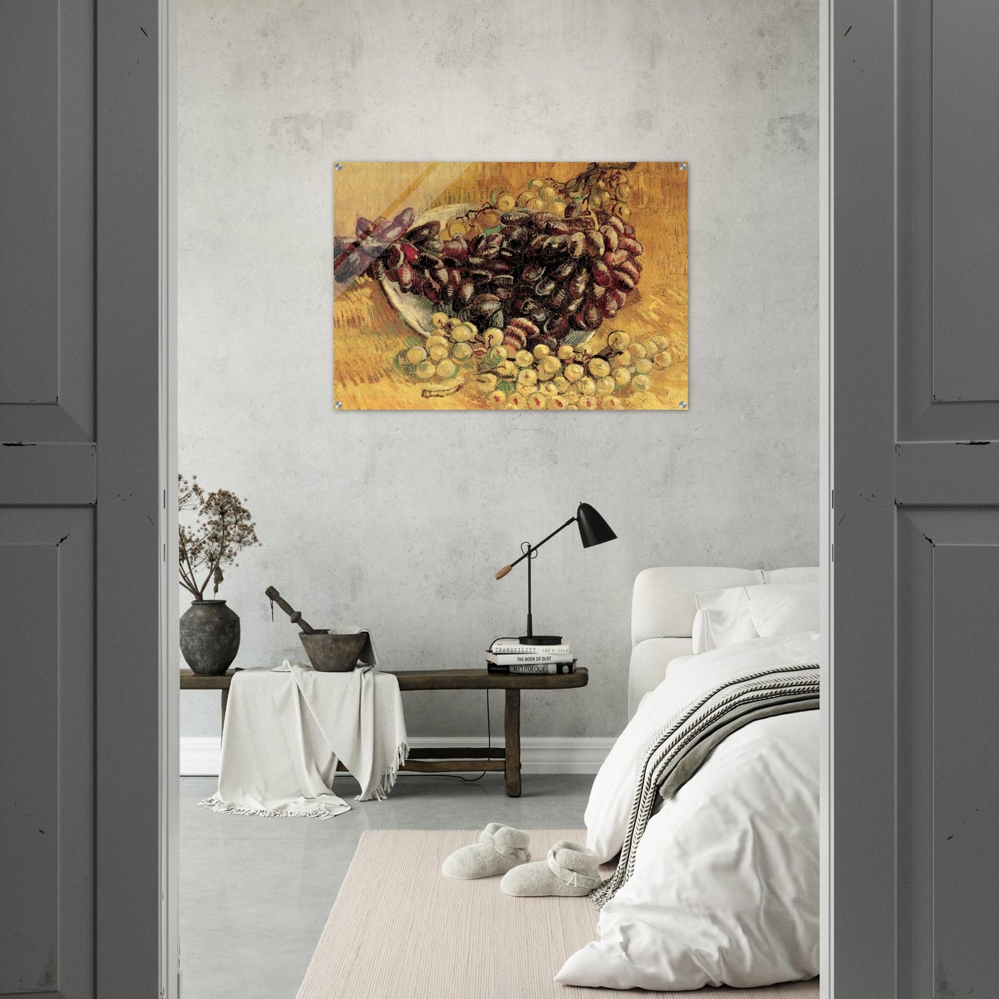 Still Life with Grapes - Vincent van Gogh Acrylic Print - 70x100 cm / 28x40″ inches