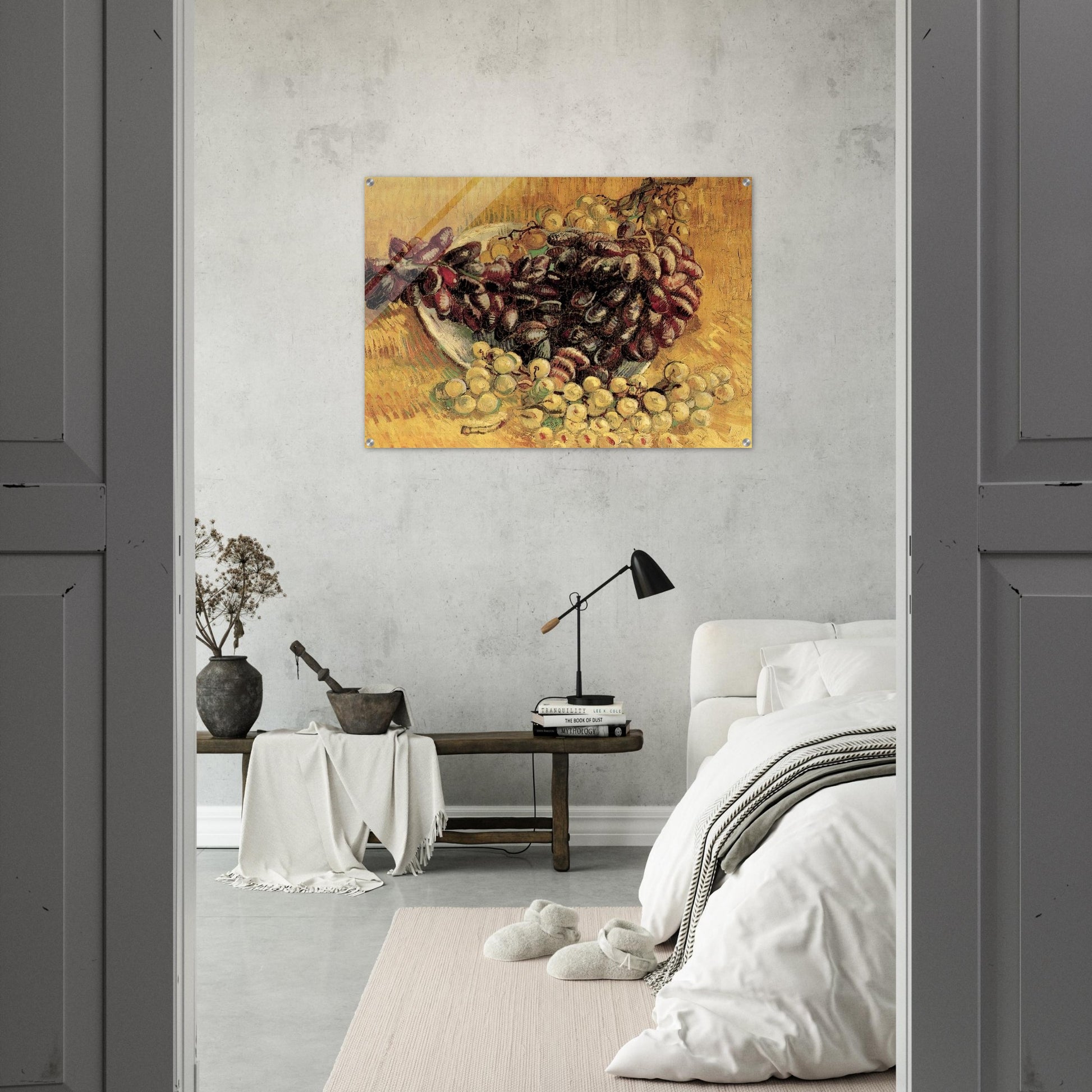 Still Life with Grapes - Vincent van Gogh Acrylic Print - 70x100 cm / 28x40″ inches