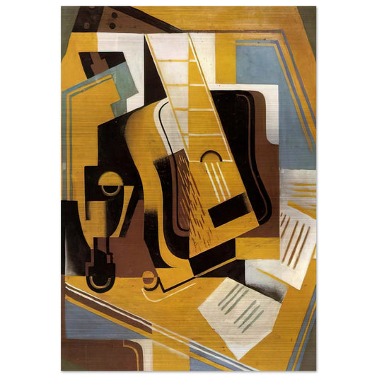 PHOTOGRAPH OF THE GUITAR 1918 - Juan Gris Brushed Aluminum Print - 70x100 cm / 28x40 inches | Juan Gris Aluminum Print | Juan Gris Prints