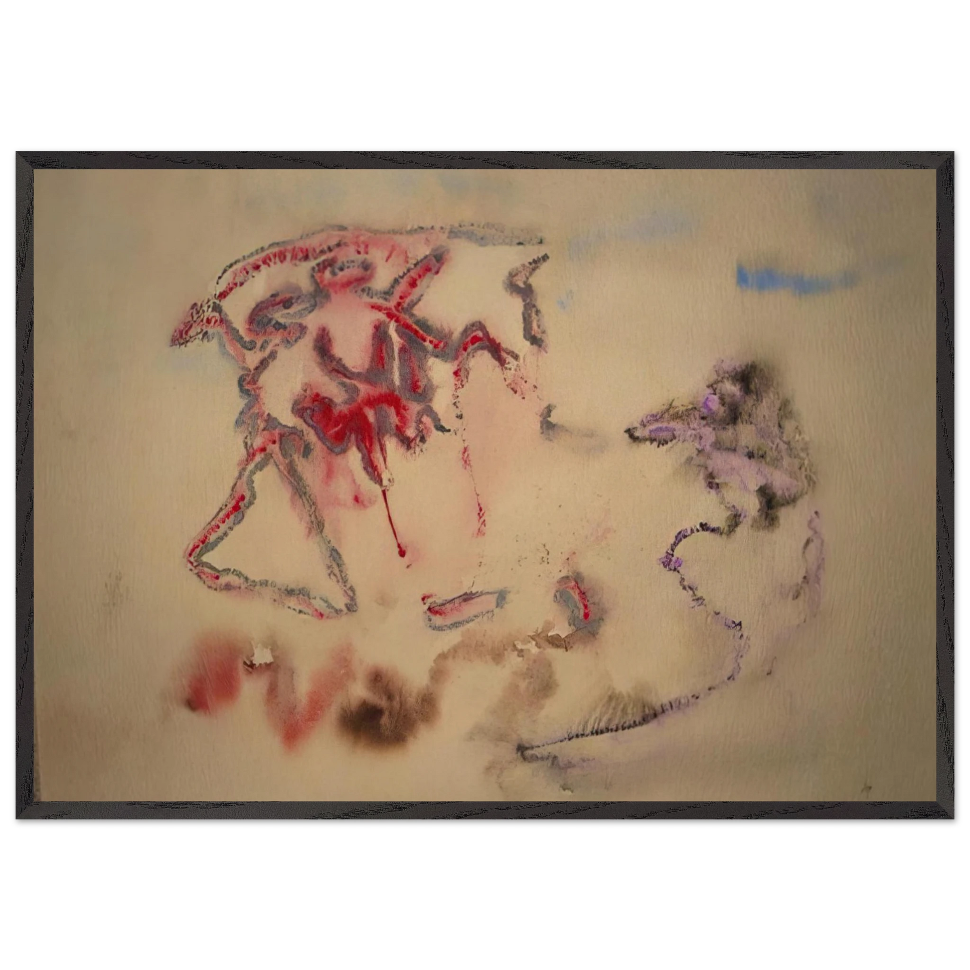 Untitled - 1957 - 1958 France - Henri Michaux Framed Art Print – Black Wooden Frame - Default Title - -Framed Art Print