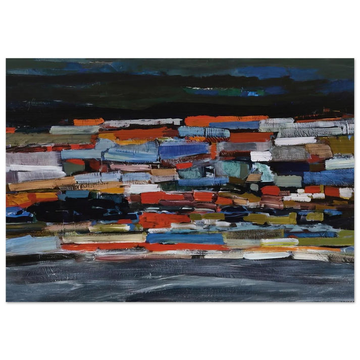 Town - 1965 - Tove Jansson Brushed Aluminum Print - 70x100 cm / 28x40 inches | Tove Jansson Aluminum Print | Tove Jansson Prints