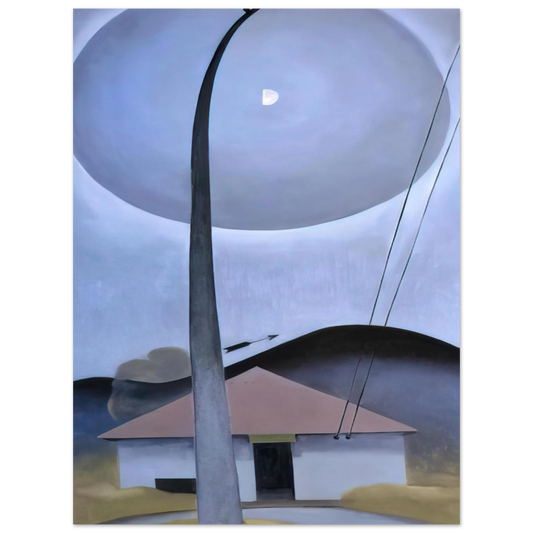 Georgia O'Keeffe - Little House with Flagpole Fine Art Poster - 13x18 cm / 5x7 inches