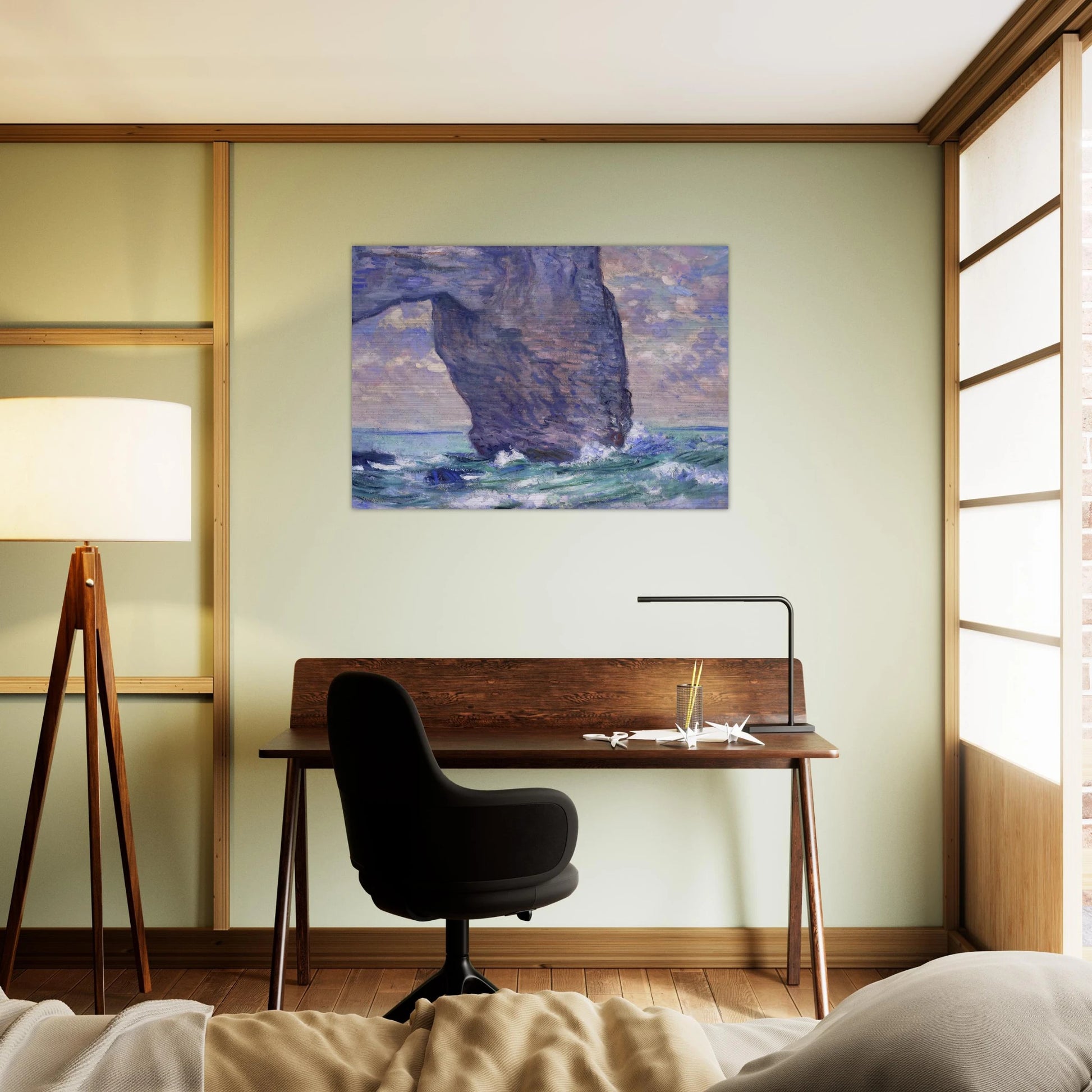 The Manneport, Seen from Below - claude monet Brushed Aluminum Print - 70x100 cm / 28x40 inches | claude monet Aluminum Print | claude monet Prints