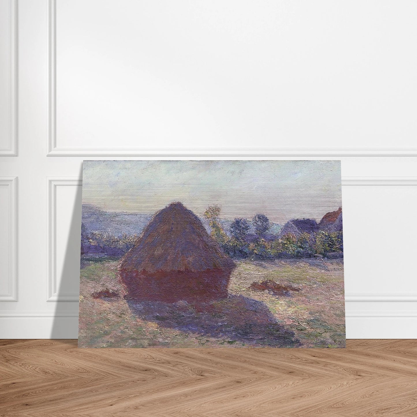 A Haystack in the Evening Sun - claude monet Brushed Aluminum Print - 70x100 cm / 28x40 inches | claude monet Aluminum Print | claude monet Prints