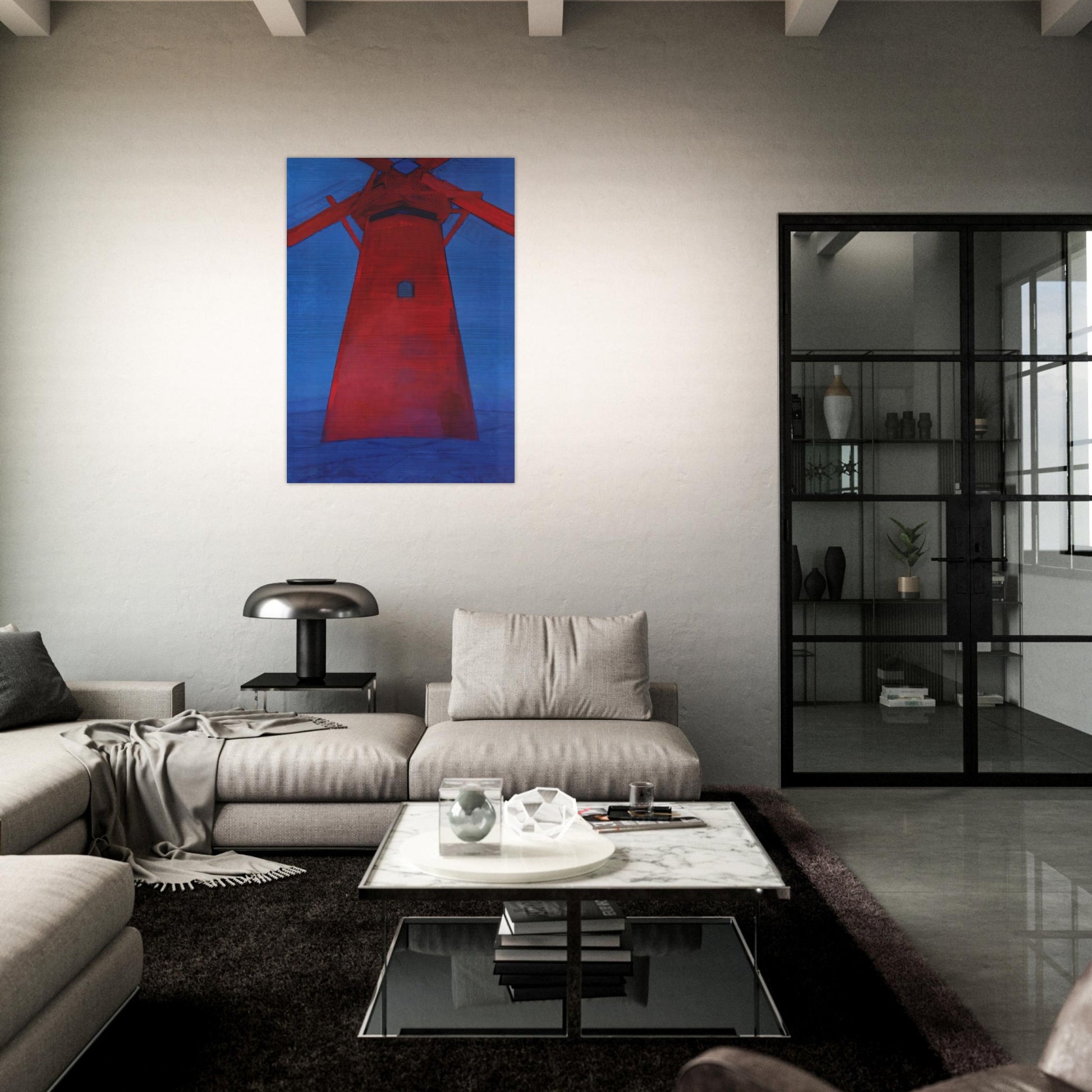 The Red Mill - Piet Mondrian Brushed Aluminum Print - 70x100 cm / 28x40 inches | Piet Mondrian Aluminum Print | Piet Mondrian Prints