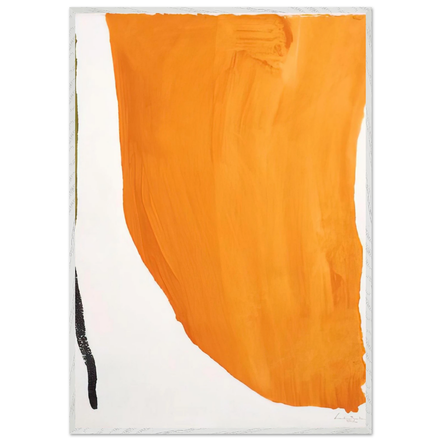 Helen Frankenthaler - Orange Downpour - 1970 Wall art - 20x25 cm / 8x10 inches - Premium Wooden Framed Poster With Fine Art Paper - Black frame