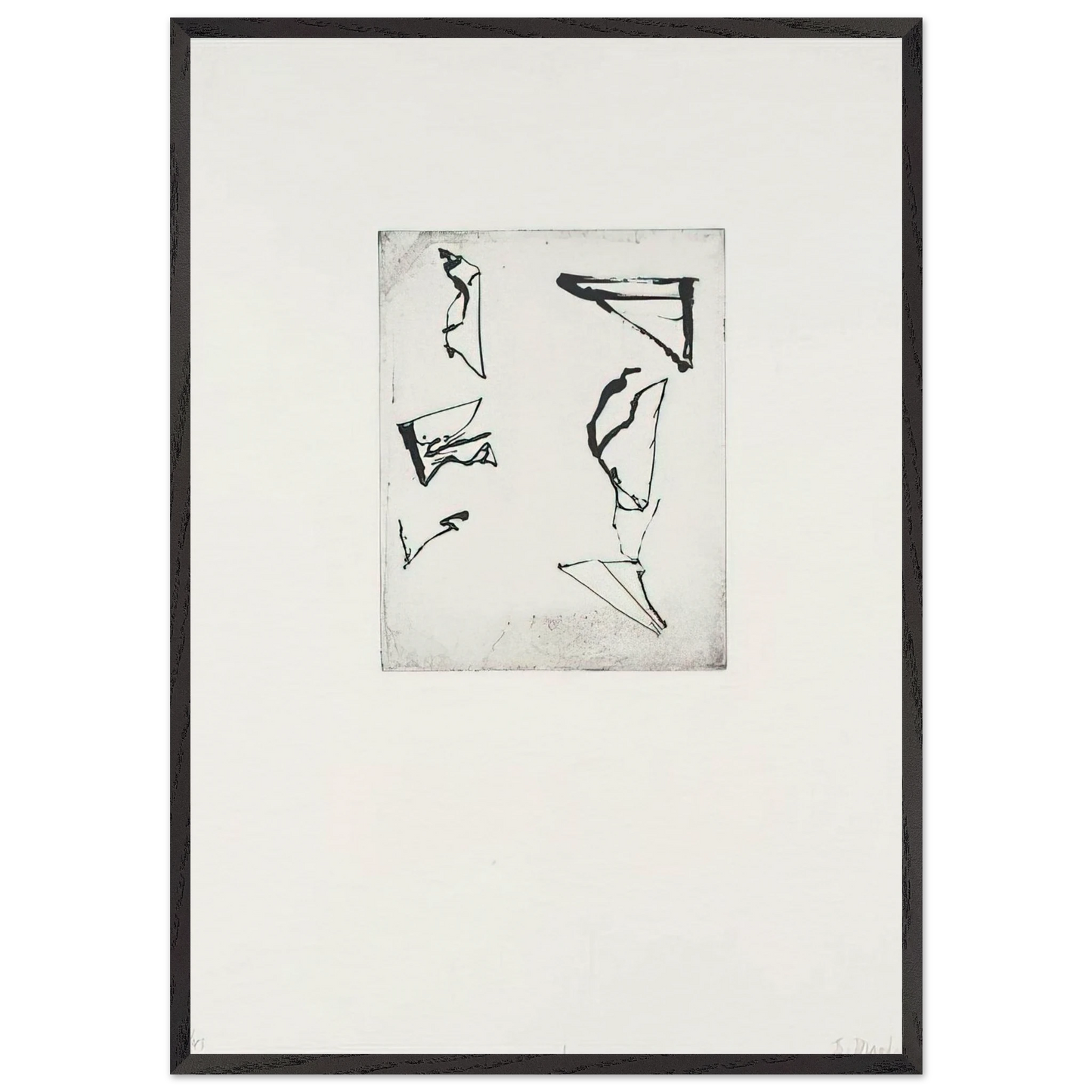 Etchings to Rexroth 1 - 1986 - Brice Marden Framed Art Print – Black Wooden Frame - Default Title - -Framed Art Print