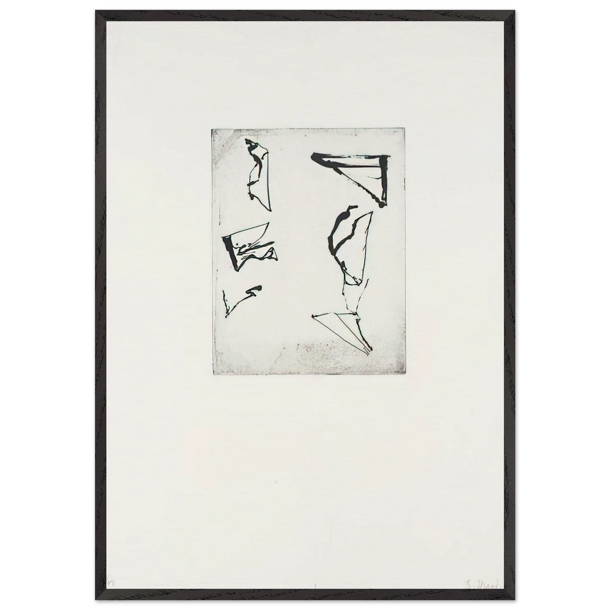Etchings to Rexroth 1 - 1986 - Brice Marden Framed Art Print – Black Wooden Frame - Default Title - -Framed Art Print