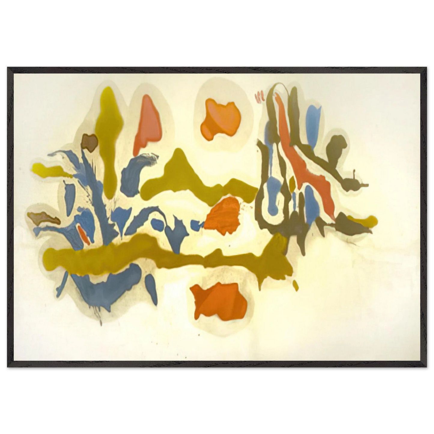 Helen Frankenthaler - Seascape with Dunes - 1962 Wall art - 70x100 cm / 28x40 inches - Premium Wooden Framed Poster With Fine Art Paper - Wood frame