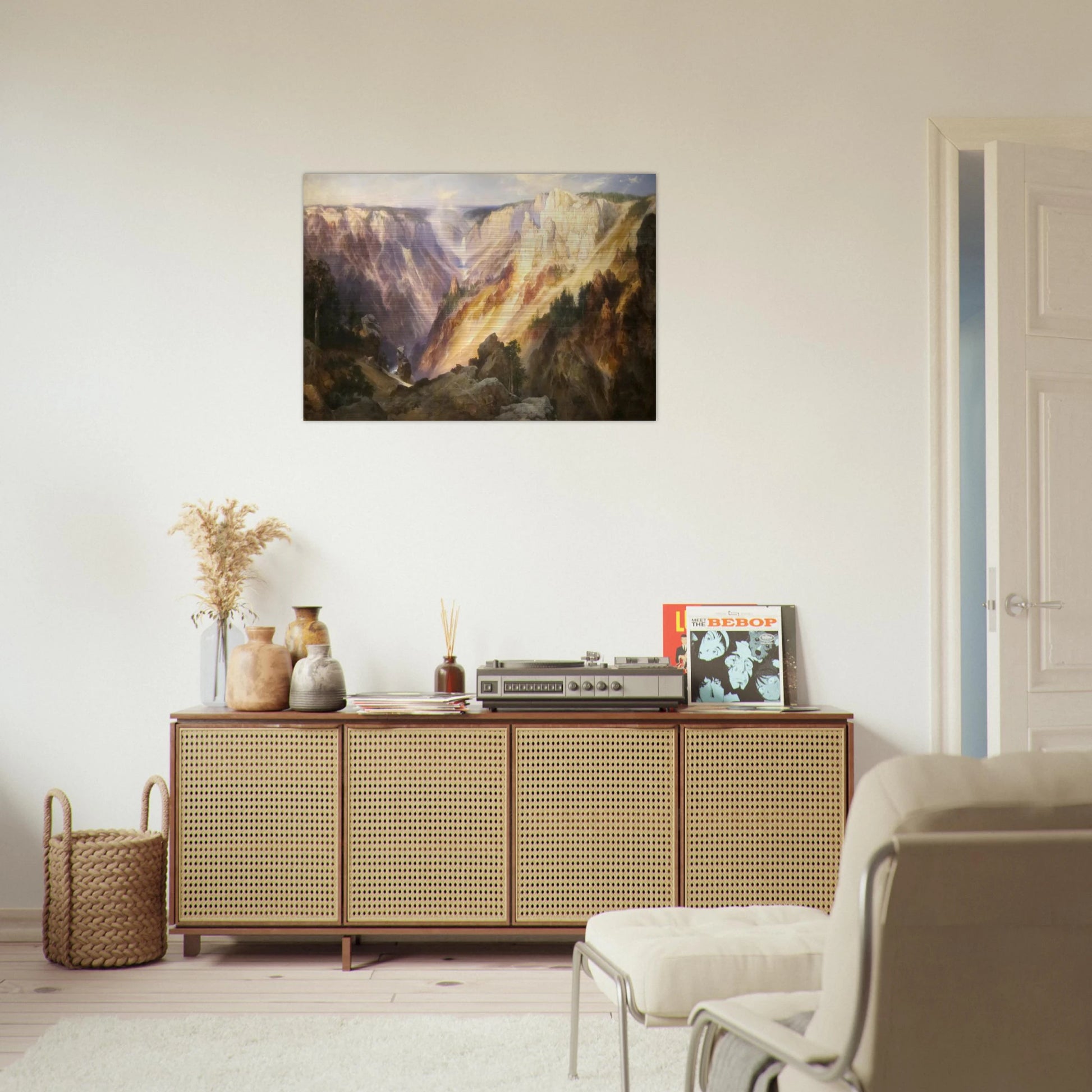 Grand Canyon of the Yellowstone - Thomas Moran Brushed Aluminum Print - 70x100 cm / 28x40 inches | Thomas Moran Aluminum Print | Thomas Moran Prints