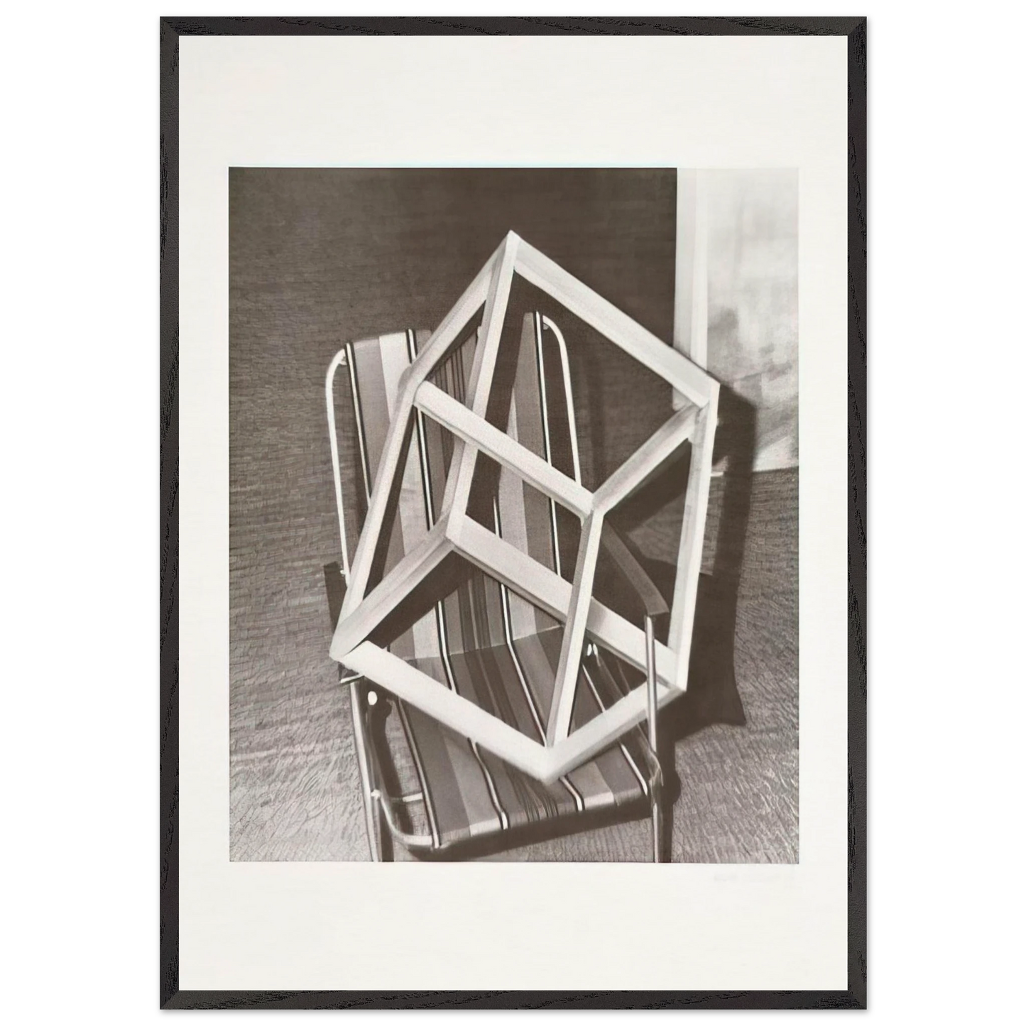 CUBE ON LAWNCHAIR - Gerhard Richter Framed Art Print – Black Wooden Frame - Default Title - -Framed Art Print