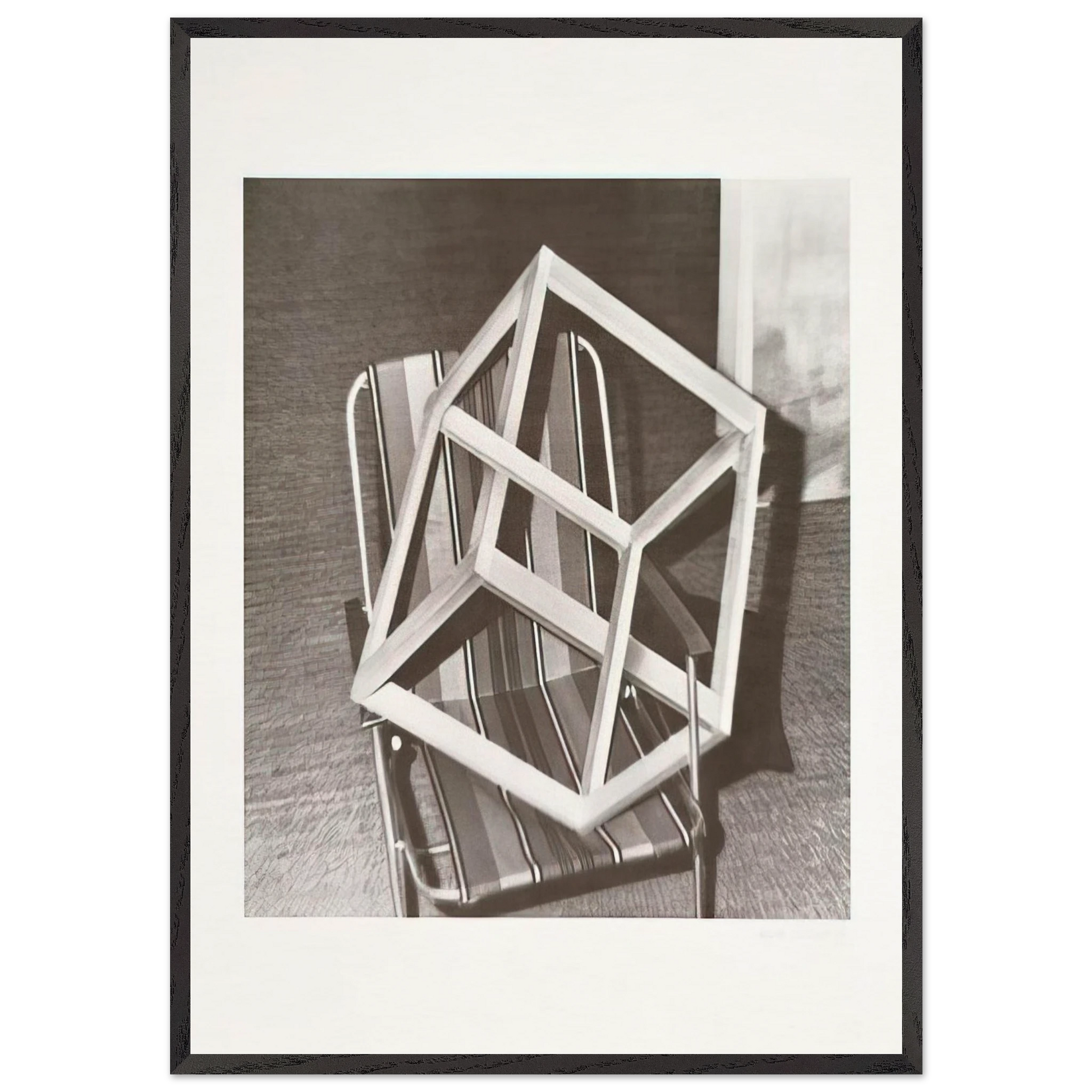 CUBE ON LAWNCHAIR - Gerhard Richter Framed Art Print – Black Wooden Frame - Default Title - -Framed Art Print