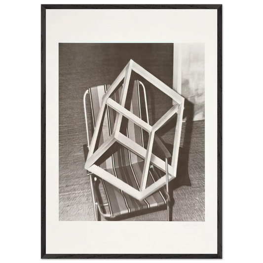 CUBE ON LAWNCHAIR - Gerhard Richter Framed Art Print – Black Wooden Frame - Default Title - -Framed Art Print