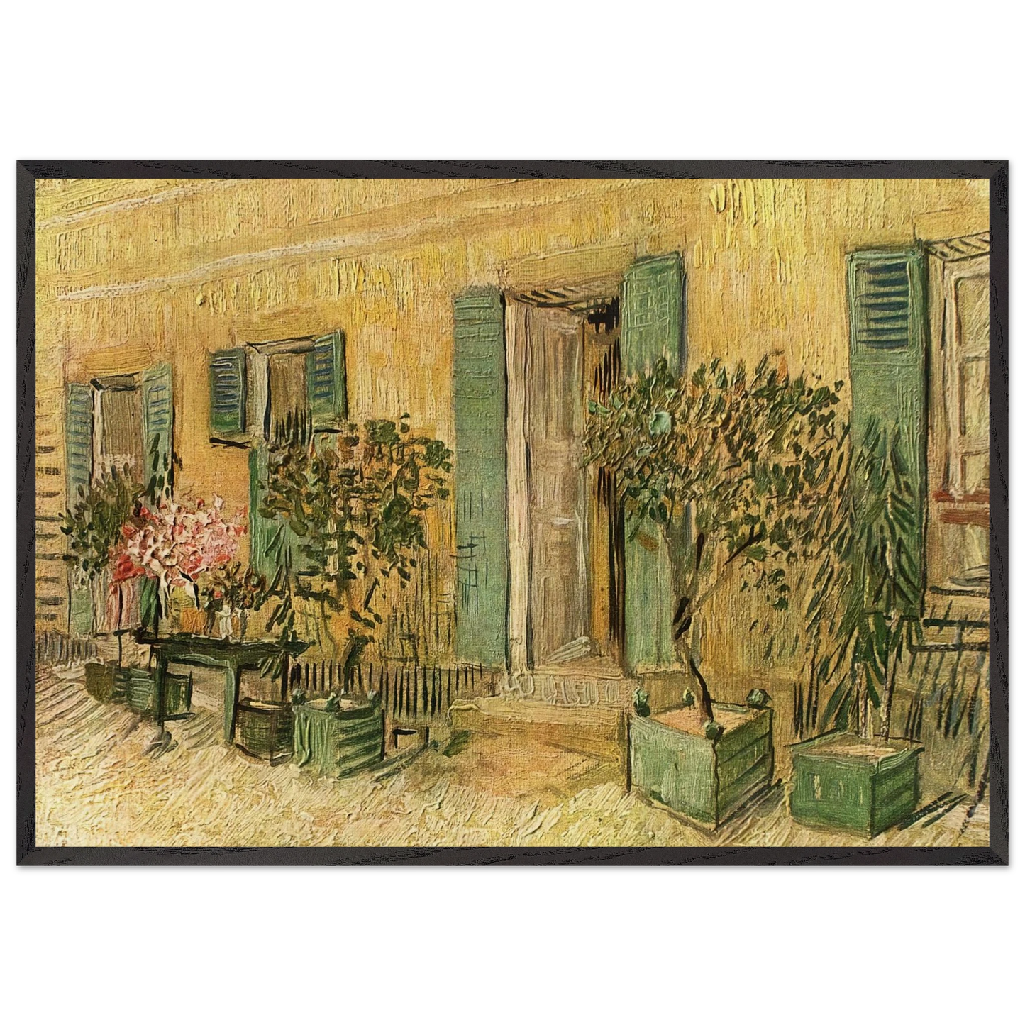 Exterior of a Restaurant at Asnieres - Vincent van Gogh Framed Art Print – Black Wooden Frame - Default Title - -Framed Art Print