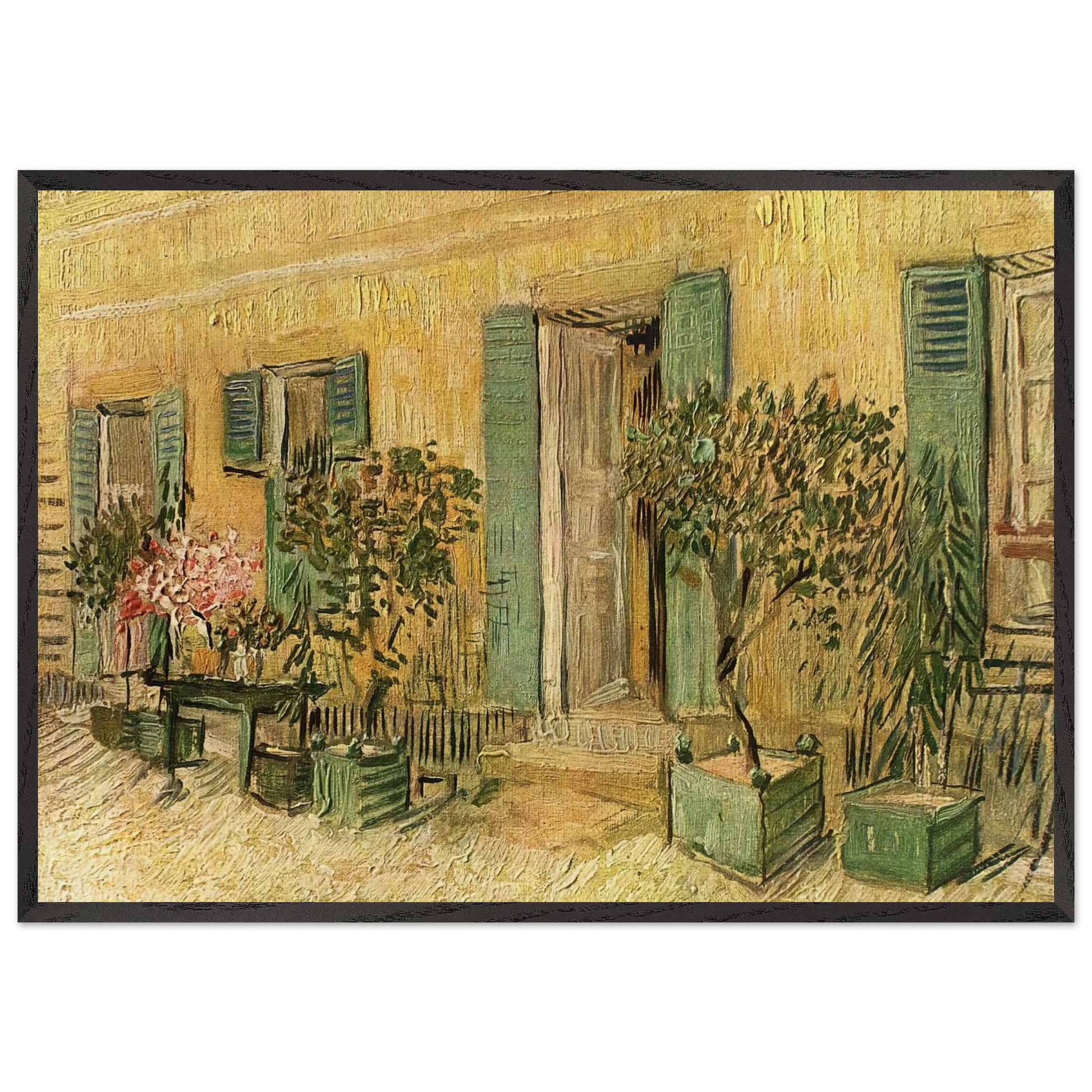 Exterior of a Restaurant at Asnieres - Vincent van Gogh Framed Art Print – Black Wooden Frame - Default Title - -Framed Art Print