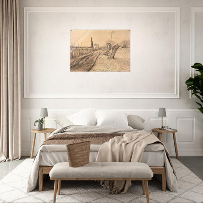 Landscape with Path and Pollard Trees - Vincent van Gogh Acrylic Print - 70x100 cm / 28x40″ inches