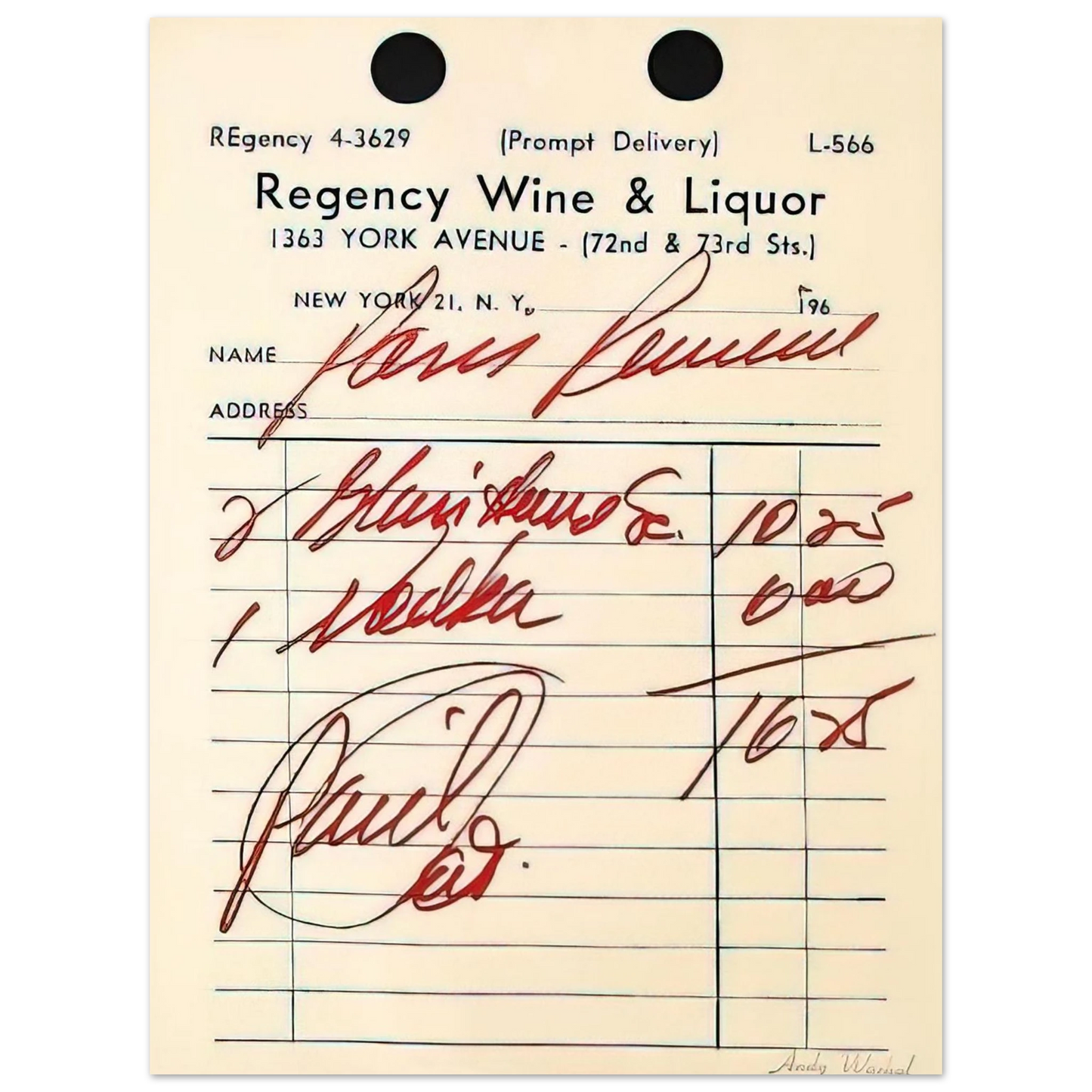 Andy Warhol - Paris Review Poster Fine Art Poster - 13x18 cm / 5x7 inches
