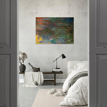 Water Lily Pond, Evening right panel - claude monet Brushed Aluminum Print - 70x100 cm / 28x40 inches | claude monet Aluminum Print | claude monet Prints