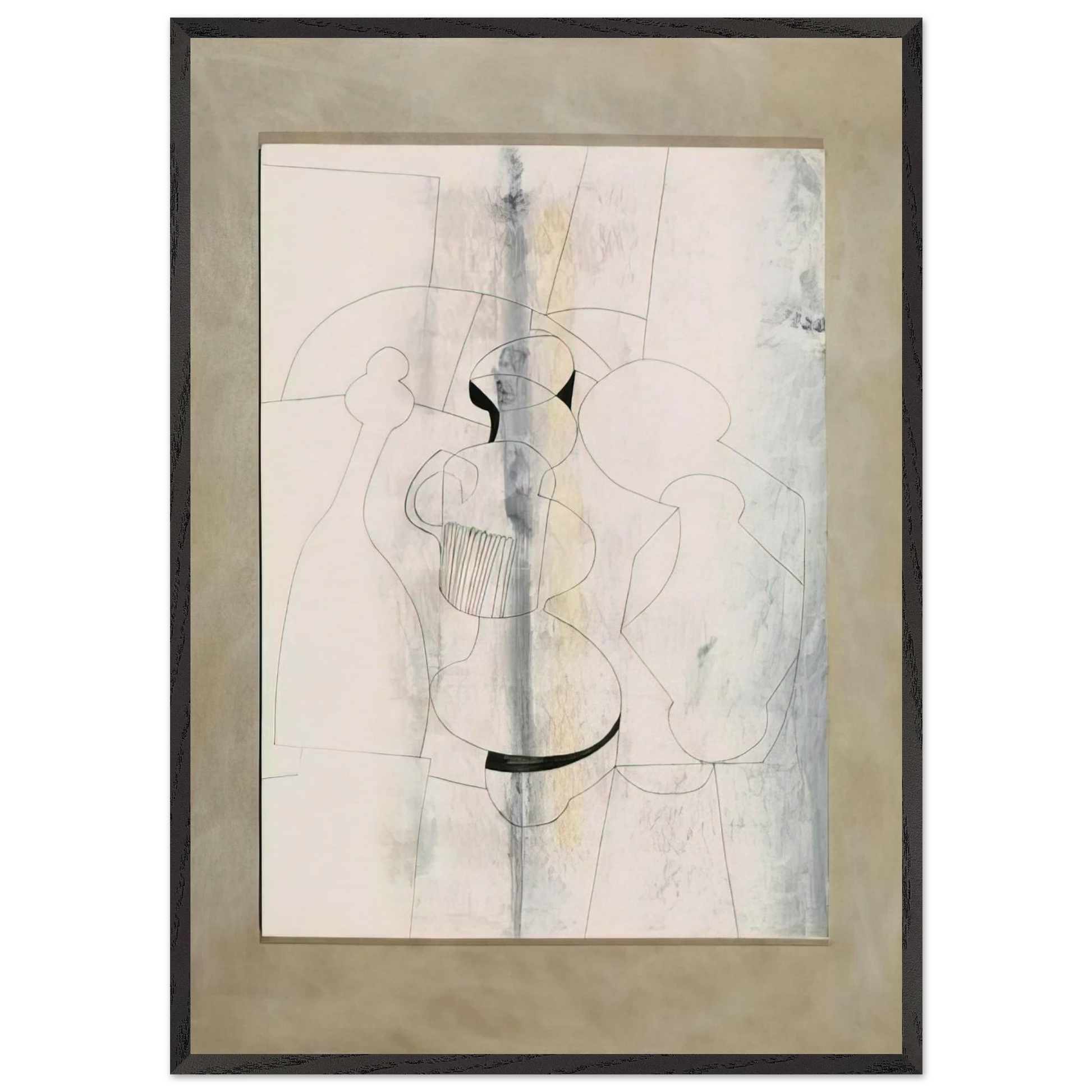 20 April 1979 vertical stripe - 1979 - Ben Nicholson Framed Art Print – Black Wooden Frame - Default Title - -Framed Art Print