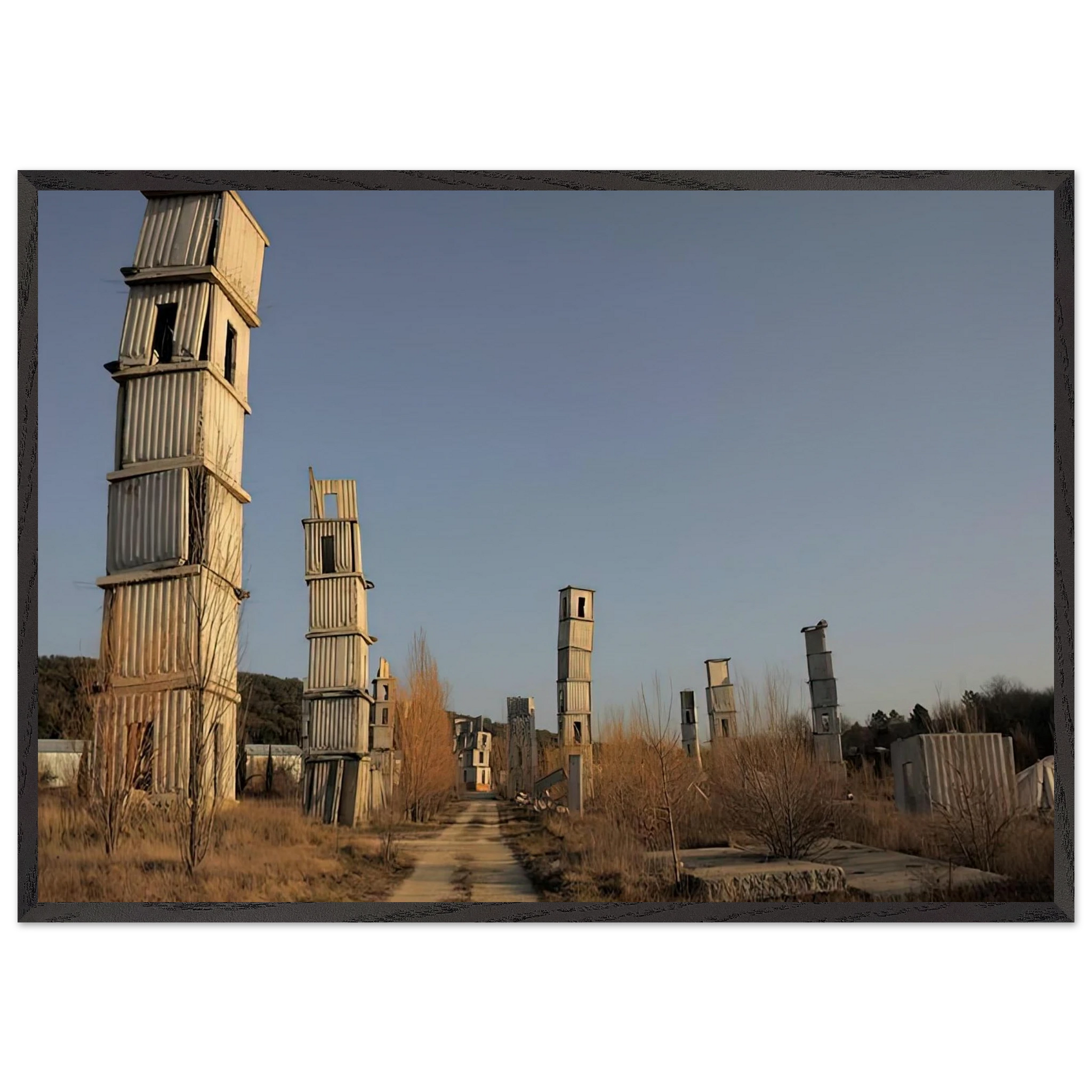 KIEFER S STUDIO COMPLEX AT BARJAC IN SOUTHERN FRANCE 2012 - Anselm Kiefer Framed Art Print – Black Wooden Frame - Default Title - -Framed Art Print