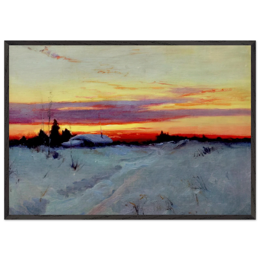 Alaska Sunset - Romanticism - Sydney Laurence Framed Art Print – Black Wooden Frame - Default Title - -Framed Art Print