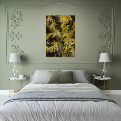 Blossoming Acacia Branches - Vincent van Gogh Brushed Aluminum Print - 70x100 cm / 28x40 inches | Vincent van Gogh Aluminum Print | Vincent van Gogh Prints