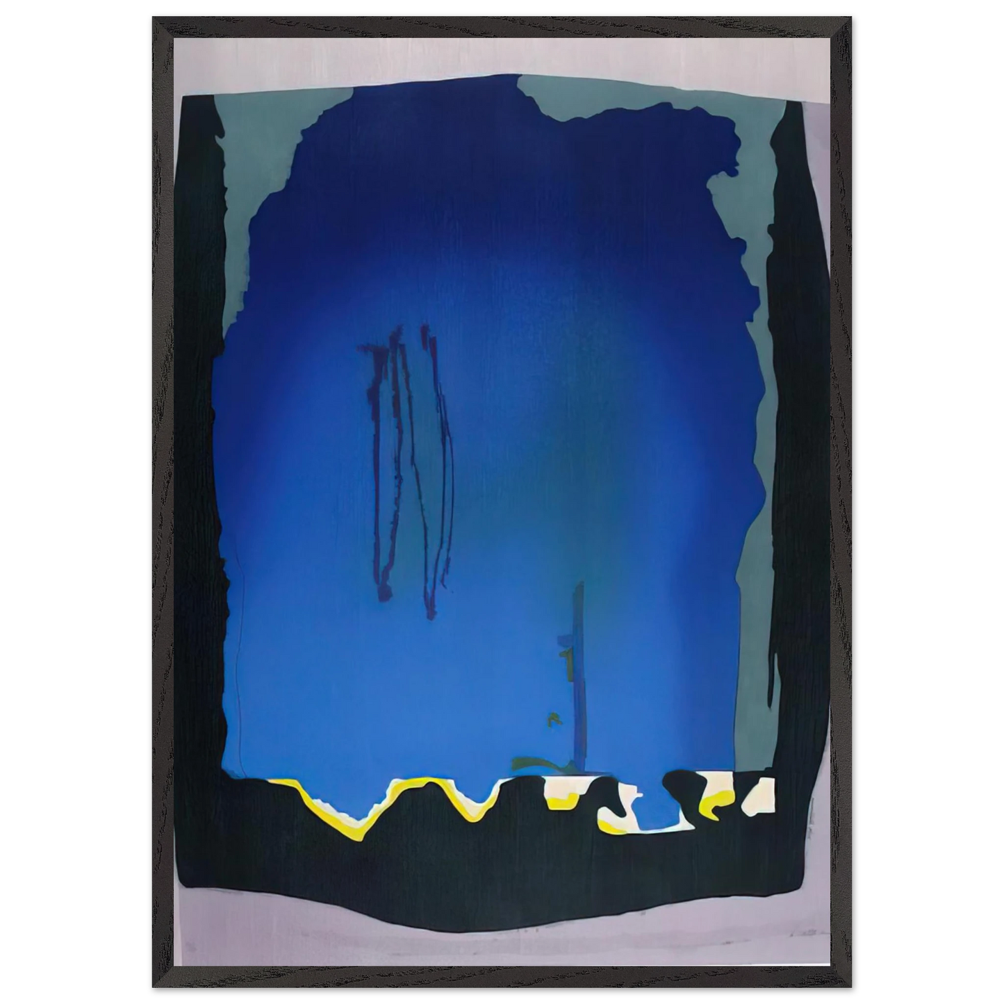 Helen Frankenthaler - Freefall - 1992 Wall art - 13x18 cm / 5x7 inches - Premium Wooden Framed Poster With Fine Art Paper - White frame