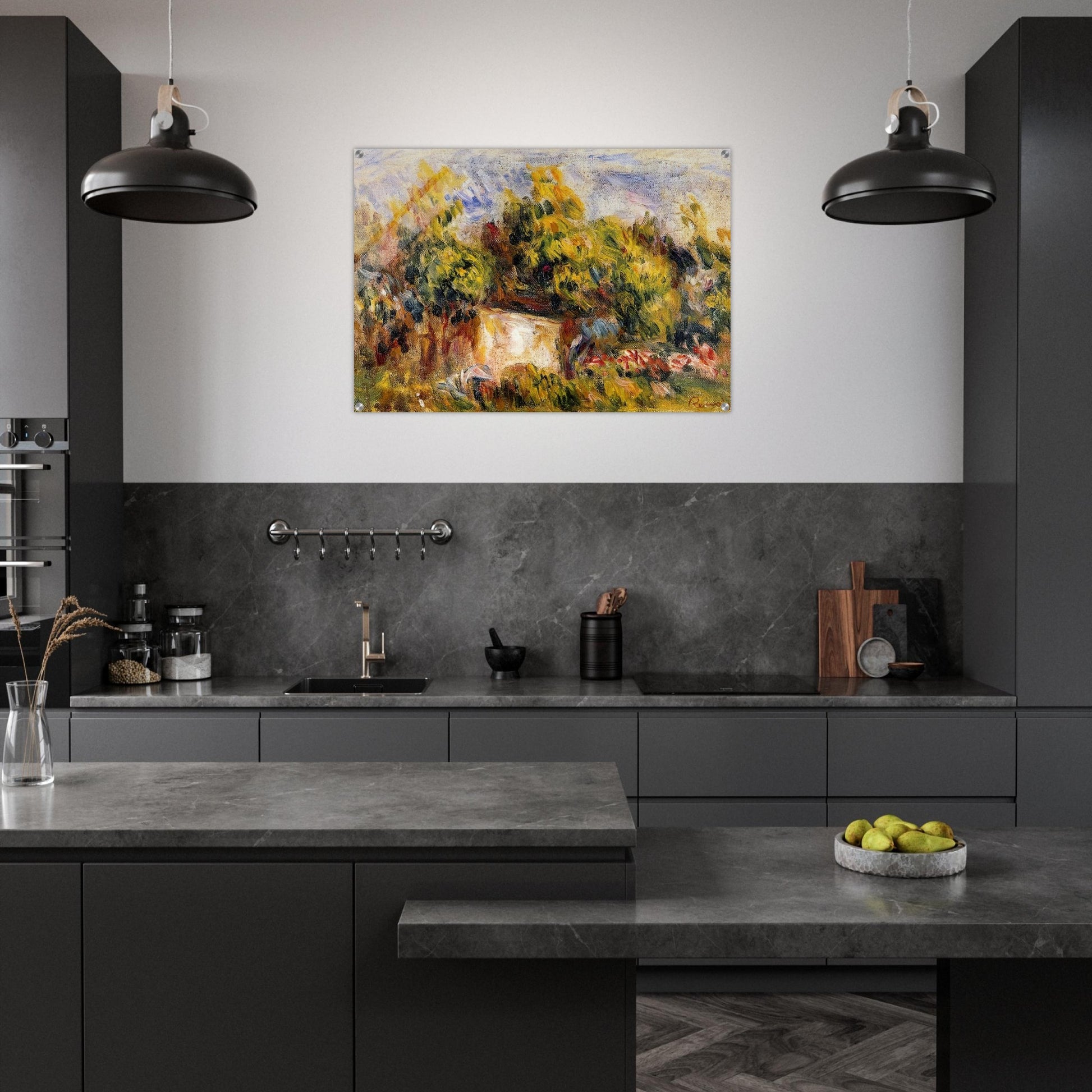 Landscape with Cabin - Pierre-Auguste Renoir Acrylic Print - 70x100 cm / 28x40″ inches