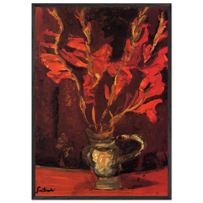 GLADIOLI 1919 - Chaim Soutine 70x100 cm / 28x40 inches Framed Art Print – Black Wooden Frame