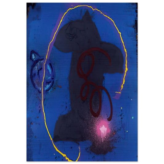 Black Something 8.2.90 - 1990 - John Hoyland Brushed Aluminum Print - 70x100 cm / 28x40 inches | John Hoyland Aluminum Print | John Hoyland Prints