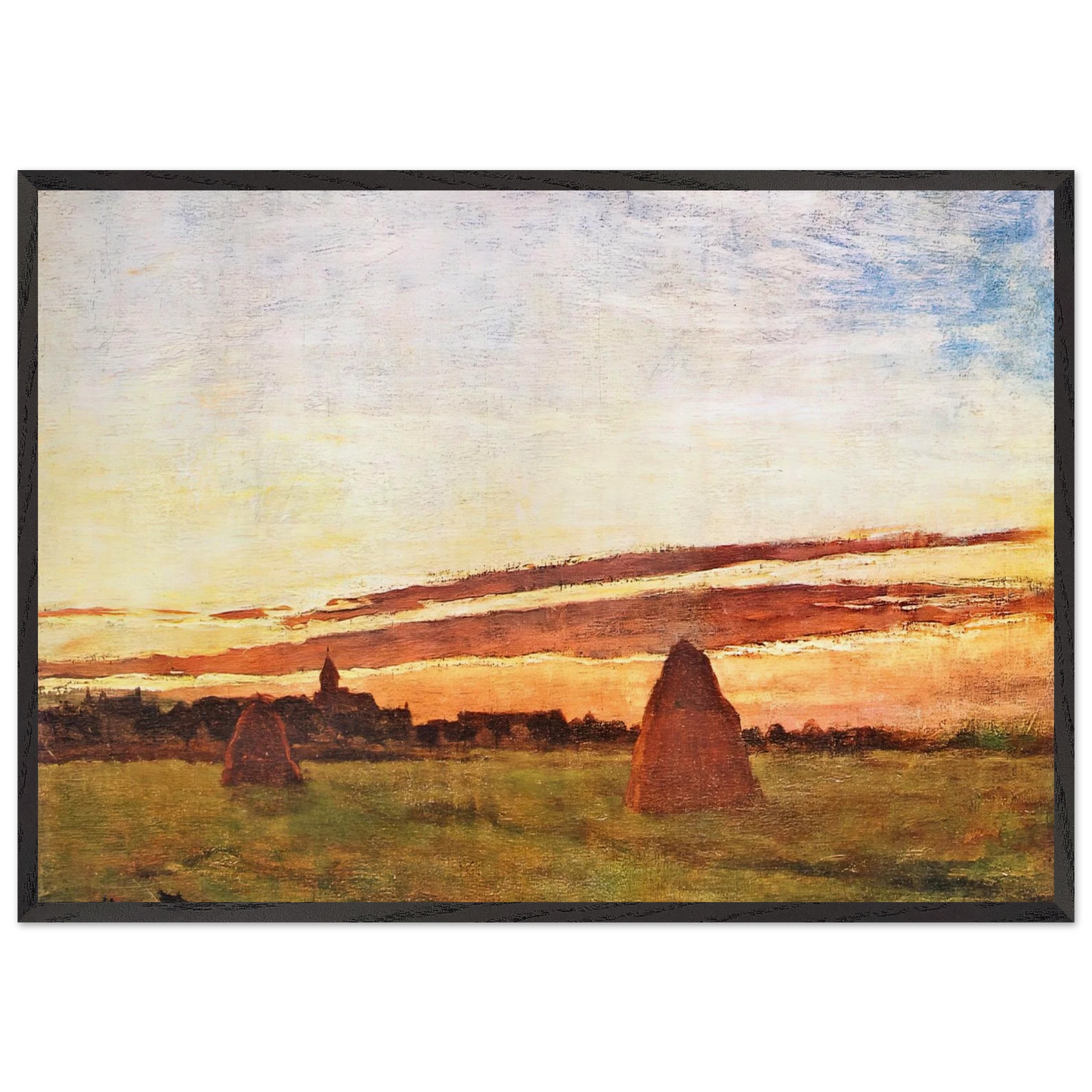 Haystacks at Chailly - claude monet Framed Art Print – Black Wooden Frame - Default Title - -Framed Art Print