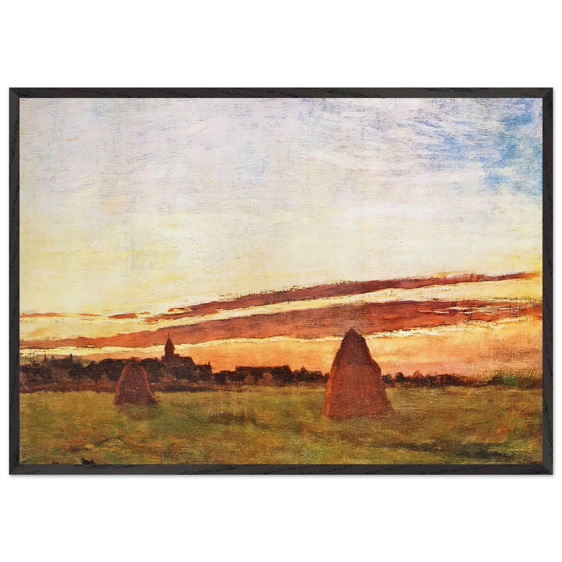 Haystacks at Chailly - claude monet Framed Art Print – Black Wooden Frame - Default Title - -Framed Art Print