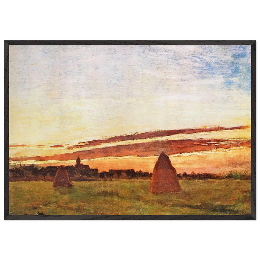 Haystacks at Chailly - claude monet Framed Art Print – Black Wooden Frame - Default Title - -Framed Art Print
