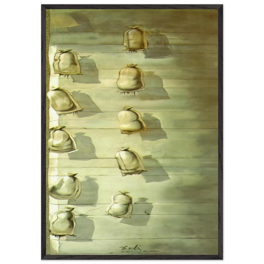 SET DESIGN FOR THE BALLET LOS SACOS DEL MOLINERO - Salvador Dali Framed Art Print – Black Wooden Frame - Default Title - -Framed Art Print