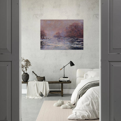 River Thawing near Vetheuil - claude monet Brushed Aluminum Print - 70x100 cm / 28x40 inches | claude monet Aluminum Print | claude monet Prints