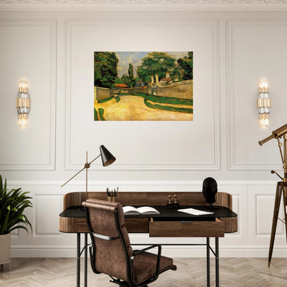 Houses Along a Road - Paul Cézanne Brushed Aluminum Print - 70x100 cm / 28x40 inches | Paul Cézanne Aluminum Print | Paul Cézanne Prints