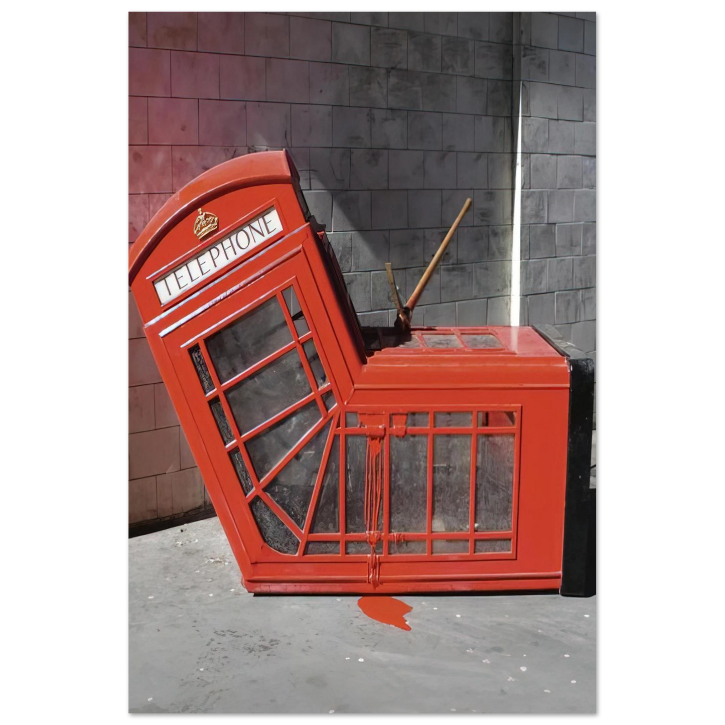 Banksy - VANDALISED PHONE BOX 2005 Fine Art Poster - 40x60 cm / 16x24 inches