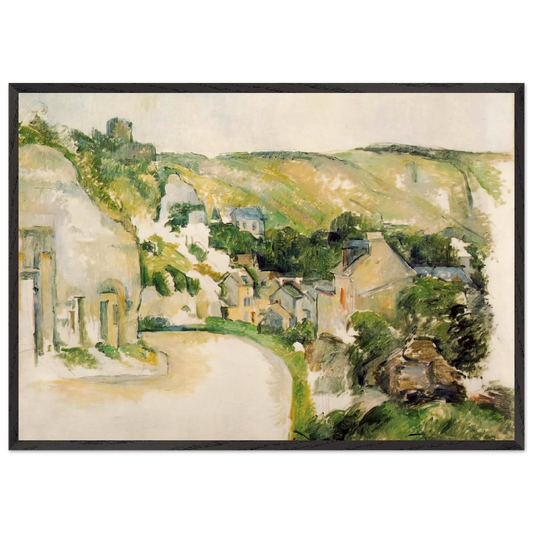 A Turn in the Road at La Roche-Guyon - Paul Cezanne Framed Art Print – Black Wooden Frame - Default Title - -Framed Art Print