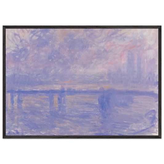 Charing Cross Bridge 09 - claude monet 70x100 cm / 28x40 inches Framed Art Print – Black Wooden Frame