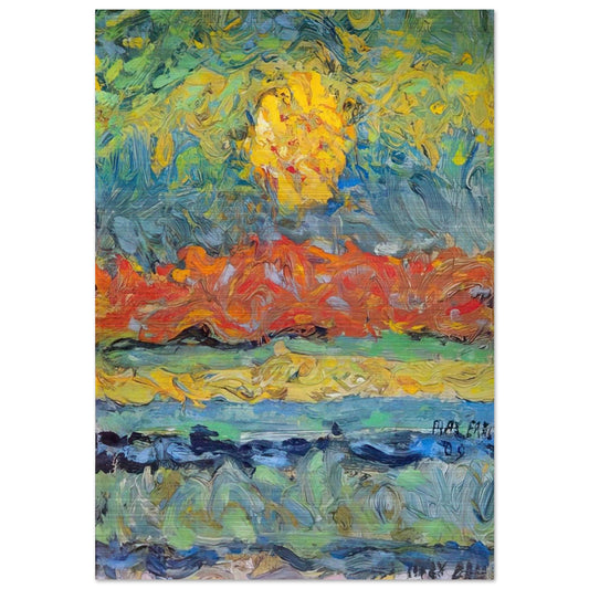 Landscape with Sun - Max Ernst Brushed Aluminum Print - 70x100 cm / 28x40 inches | Max Ernst Aluminum Print | Max Ernst Prints