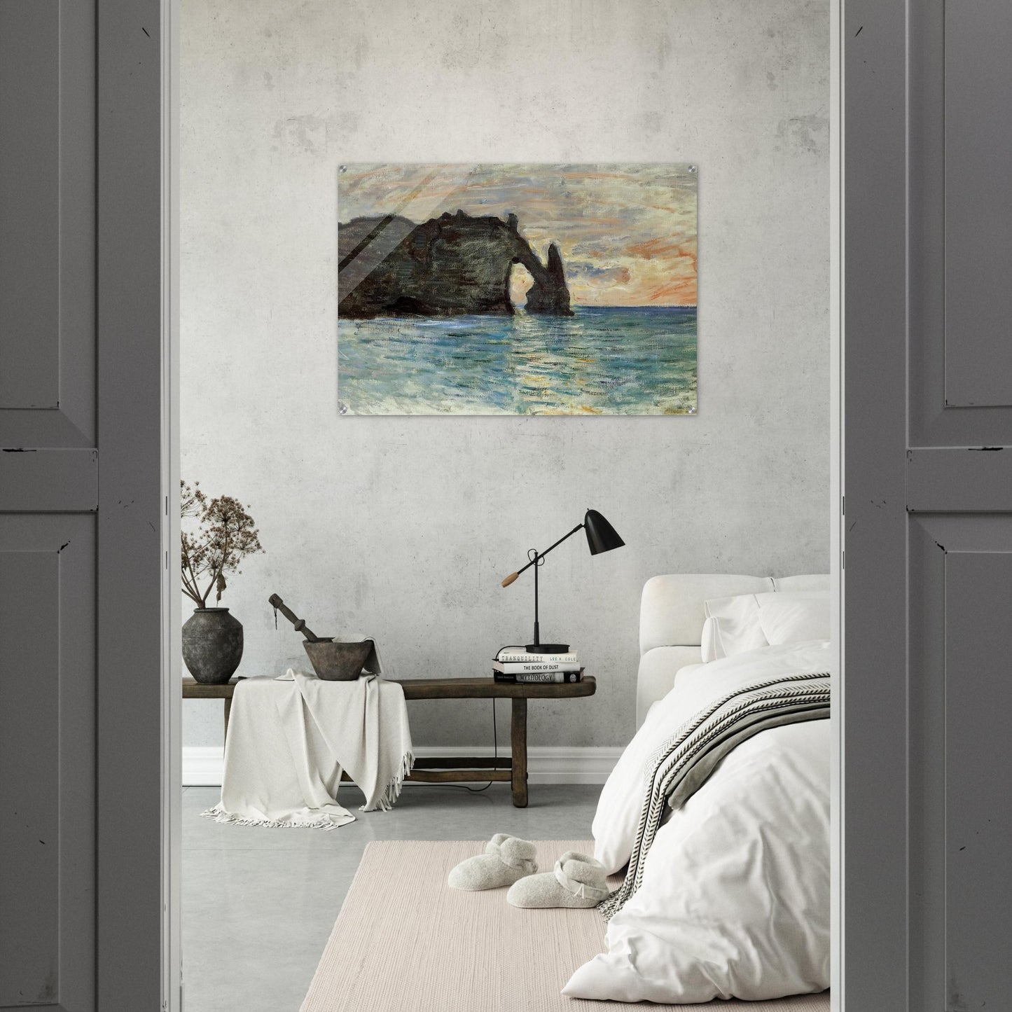 The Manneport, Cliff at Etretat - claude monet Acrylic Print - 70x100 cm / 28x40″ inches | claude monet Wall Art | claude monet Prints