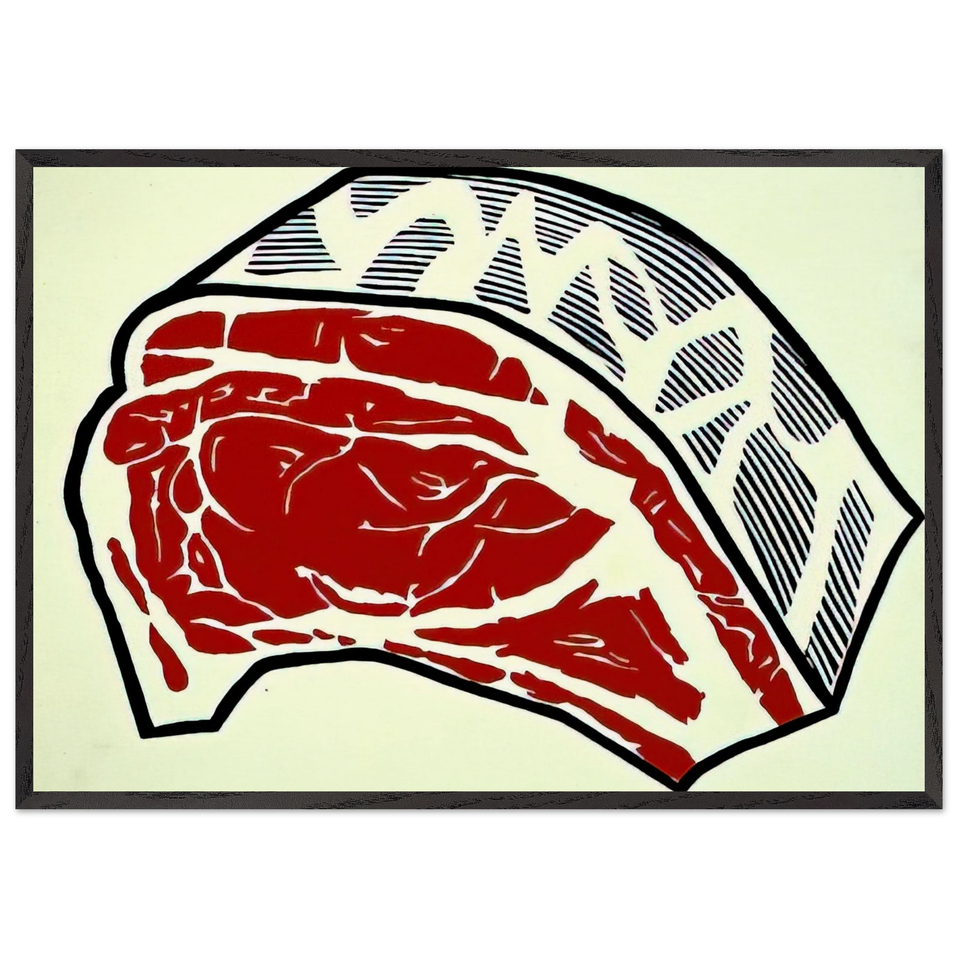 STANDING RIB 1962 - Roy Lichtenstein Framed Art Print – Black Wooden Frame - Default Title - -Framed Art Print