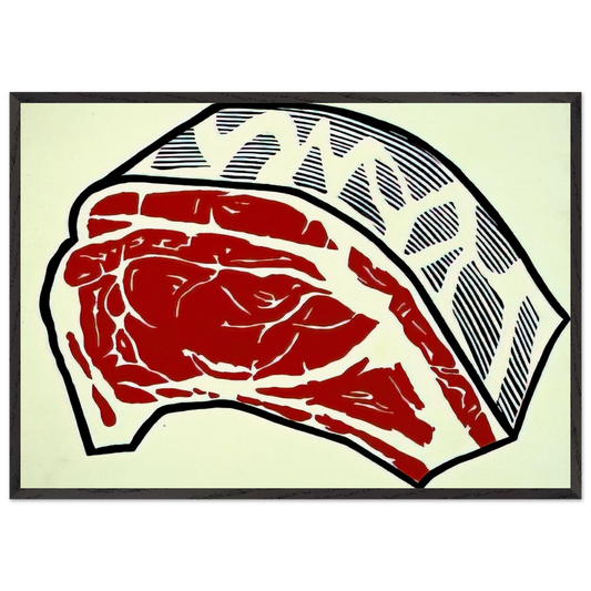 STANDING RIB 1962 - Roy Lichtenstein Framed Art Print – Black Wooden Frame - Default Title - -Framed Art Print