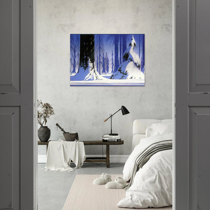 Winter - Eyvind Earle Brushed Aluminum Print - 70x100 cm / 28x40 inches | Eyvind Earle Aluminum Print | Eyvind Earle Prints