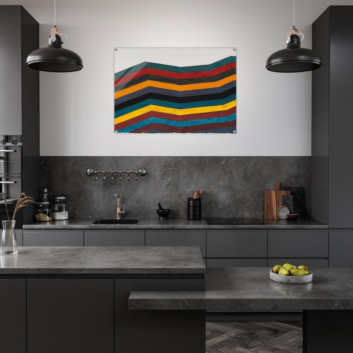 Irregular Horizontal Bands of Equal Width Starting at Bottom - Sol LeWitt Acrylic Print - 70x100 cm / 28x40″ inches | Sol LeWitt Wall Art | Sol LeWitt Prints