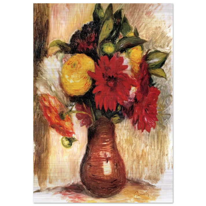 Bouquet of Flowers in an Earthenware Pitcher - Pierre-Auguste Renoir Brushed Aluminum Print - 70x100 cm / 28x40 inches | Pierre-Auguste Renoir Aluminum Print | Pierre-Auguste Renoir Prints